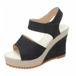 mood kiilsandaalid Naiste suvised jalan&otilde;ud Naiste vabaaja mugavad platvormid peosandaalid Zapatos Plataforma De Mujer De Fiesta 34 must