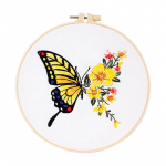 Tikkimiskomplekt DIY tikandite stardikomplekt Lilleliste liblikatega k&auml;sitsi tikkimiskangas CX0848