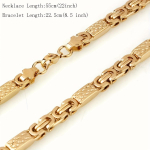 6 mm meeste moodne roostevabast terasest ketiga kaelakee ja k&auml;ev&otilde;ru komplekt kuld