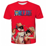 Mood Kid Anime One Piece Luffy T-s&auml;rk Poiste riided Laste Poiste T-s&auml;rk Laste T-s&auml;rk Suvine l&uuml;hikeste varrukatega topsid T-s&auml;rgid S