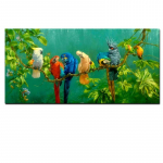 Kunstiline papagoilind okstel Puitmaastik &Otilde;limaal l&otilde;uendil Plakatitr&uuml;kk Seinapilt elutoa Cuadrose sisekujunduseks 20x40cm