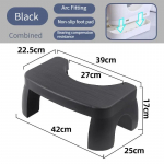 1 tk kokkupandav WC-pott K&uuml;kitaburet, libisemisvastane jalapukk, kaasaskantav aste vannitoat&ouml;&ouml;riistade tarvikud must