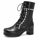 Mood Mood Pahkluusaapad Naiste Platvorm Kevad S&uuml;gis Kingad Armsad Magusad Lilla Roosa Valged Lolita Kingad T&uuml;drukute Saapad Suur Suurus 48 39 must