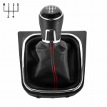 5/6 kiiruse k&auml;igukangi hoob ja pakiruumi must nahast komplekt VW Golf 5 6 Jetta V VI Scirocco jaoks