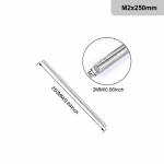 1 TK keermestatud varda 304 roostevabast terasest kruvi M2 M2,5 M3 M4 M5 M6 M8 M10 M12 M16 M18 M20 M2x250mm