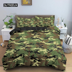 Kamuflaažimustriga tekikott Voodipesukomplekt Mikrofiiber Klassikaline R&otilde;ivastiilis Maskeeriv Camo Prindiga Tekikate/Teki kate Kodukaunistus EU single(135x200cm) beige