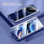 360 metallist t&auml;iskaitsega karastatud klaasist &uuml;mbris Vivo X200 Pro X200pro p&otilde;rutuskindel kaitseraua tagakaas Vivo X 200 X100 Pro jaoks For Vivo X200 Pro sinine