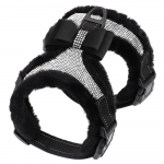 Bling Rhinestones Bowknot Koer Kassi rakmed Talvise Sooja Pitbull Mops V&auml;ike Keskmise Suure Koerte Rakmed Vest Riided Koerte Aksessuaarid S must