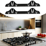4 Pieces Stainless Steel Stovetop Counter Gap Covers Side Filler Sturdy Guards Easy to Clean Argent