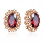 Suured ovaalsed punased tsirkoonist Boho k&otilde;rvar&otilde;ngad naistele Kuldsed vintage luksuslikud ehted kahekihilised &otilde;&otilde;nsa tekstuuriga punane