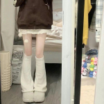 Naiste keskk&uuml;barad sokid, villased, kootud jalakatted, k&auml;sivarre soojendaja Y2K s&uuml;gistalvine heegeldatud kuhja sokid saapa mansetid sukad s&auml;&auml;resoojendajad A1