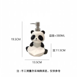 2-in-1 Keraamiline Emulsioonipudel Seebitass Keraamiline Panda Seebidosaator Seebikarp Loov Presspakendipudel Vannitoatarbed