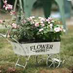 Flower Trolley Wagon Planter Garden Decor Easy to Use Sturdy for Entryway Backyard