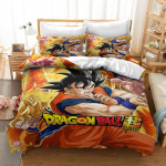 Anime Dragon-Ball Voodipesukomplekt, Anime 3D Draakoni Tekikott, Teki- ja padjakomplekt Super Saiyan voodipesukomplekt 228x228cm 3pcs