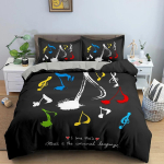 Muusikam&auml;rkide Voodipesukomplekt Tekikoti Komplekt Klaveriklahvide Klaviatuuri Voodikomplekt Klassikalise Muusika Meloodia Tekikate Lastele Poistele T&uuml;drukutele 140x210cm 2pcs