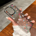 Mobiiltelefoni&uuml;mbrised iPhone 11 13 15 Pro Max 12 14 Pro Max &uuml;mbrisele iPhone 16 15 Plus 13 Pro 12 j&auml;&auml;tunud tekstuuriga maalitud koomiksililled iPhone 11 valge