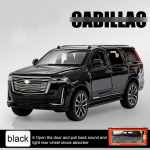 1/32 Cadillac Escalade Sulamist Automaalmudel K&otilde;rge Simulatsiooniga Valatud M&auml;nguasi Heliga ja Valgusega T&otilde;mmatav S&otilde;idukid Kaunistusm&auml;nguasjad Lastele must