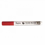 Marqueur craie - Rayher - Rouge - Pointe biseaut&eacute;e - Trac&eacute;s 2-6 mm - Surfaces lisses