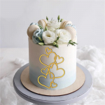 Uus kuldne armastuse pulmakoogi kattekiht akr&uuml;&uuml;list pulmapeo koogi kaunistusteks aastap&auml;evaks One Size kuld