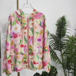 V&auml;rviline tr&uuml;kitud naiste kapuutsiga jakk, lahtine pikkade varrukatega tuulejakk, lukuga jakid, suvine naiste &otilde;huke r&otilde;ivas One Size