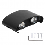 LED-seinalamp veekindel kaasaegne lambivalgusti siseruumide v&auml;likaunistus 90-265V 4W must kest valge