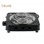 1000 W t&ouml;&ouml;pinnale paigaldatav &uuml;he spiraaliga elektriline kuumutusplaat, &uuml;lekuumenemiskaitse, kergesti puhastatav, kaasaskantav elektriline &uuml;he p&otilde;letiga EU must