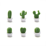 6 tk Cactus Magnetic Message K&uuml;lmkapi magnet Roheline Taim Potimagnet Cactus Ball Kolmem&otilde;&otilde;tmeline k&uuml;lmkapi magnet valge
