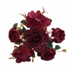 Roosa roosa pojengi kunstlill 6 kahvliga, vintage stiil realistlik, mittepleekuv UV-kindel Elutruu pojeng lilled t&auml;iskasvanutele m&otilde;eldud seksir&otilde;ivad punane