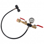 Kahe ventiiliga CO2 t&auml;itmise 24-tolline voolikupesa adapter 3000 psi manomeetriga Sodastreami paagile G1/2