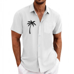 Meeste vintage n&ouml;&ouml;pidega keeglis&auml;rgid l&uuml;hikeste varrukatega suvine rannas&auml;rk L must