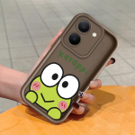 Pehme silikoonist ruudukujulise redeli mustriga telefoni&uuml;mbris, t&auml;ielikult kattev, kaamera p&otilde;rutuskindel kaitse, kummist &uuml;mbris Vivole Vivo Y02T valge