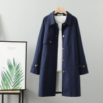 Naiste Vabad Taskutega N&ouml;&ouml;bitavad Topid Vabaaja Pikk Trenchcoat Jakk Kapuutsiga &Uuml;le suur L tumesinine v&auml;rv