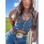 VEZFAA Naiste mood vabaaja suvekevadine &uuml;hev&auml;rviline printimine Varrukateta V-kaelusega pluusid ja s&auml;rgid S