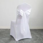 50 tk 17x275cm Hulgim&uuml;&uuml;k Satiinist Tooli V&ouml;&ouml;d Sidemed Paelad Varemed Pulmatarvikutele Banketi Du&scaron;i&uuml;rituse Kaunistamiseks Universaalne Toolikate Tagaosa 50-Pack-17x275cm valge