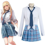 Minu kleidipidu kallis Marin Kitagawa Cosplay kost&uuml;&uuml;m, Naiste Gyaru koolivormi t&auml;iskomplekt Halloweeni Comic Coni jaoks S gray