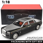 1:18 Rolls-Royce'i fantoommudelauto t&auml;histaevaga katuseluuk, tsingisulamist tagasit&otilde;mmatav m&auml;nguasi survevalatud auto heli ja valgusega realistlike kollektsiooni kaunistustega sinine/valge