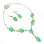 Green Triplet Opal Gemstone Handmade 925 Sterling Silver Necklace 18 c0q99