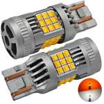 2 tk W21/5W LED pirn 7443 12-24V valge-oranž veavaba v&otilde;imas