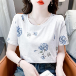 YYFS Naiste moe vabaaja suve kevadlillemustriga l&uuml;hikeste varrukatega pluusid ja s&auml;rgid S valge