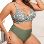 2025 Lilleline Spagetirihmadega Pluss Suuruses Kaheosaline Bikiini Rannar&otilde;ivad 4XL