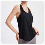 Fitnessi tanktop naiste vest kiiresti kuivav varrukateta lahtine treeningtop žakaar hingav T-s&auml;rk joogariided L must