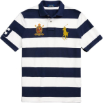 Polo Ralph Lauren SS24 Triibuline Kitsa L&otilde;ikega Sirge L&otilde;ikega L&uuml;hikeste Varrukatega Polo S&auml;rk Meeste Polo S&auml;rgid Tumesinine MNPOKNI1N822951-410 S