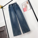 DIMANAF 2025 Suuruspluss S&uuml;gis Sinised P&otilde;hilised Elastsed Teksad Uued P&uuml;ksid Naistele Lahtised Denim-p&uuml;ksid Suured Vabaaja P&uuml;ksid 6XL M