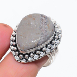 Natural Septerian Stone Gemstone 925 Sterling Silver Jewelry Ring Size 9.5 f2l56