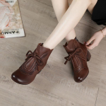 Kingad Naiste saapad &Uuml;mmarguse ninaga K&auml;sitsi valmistatud l&uuml;hike vaba aja &otilde;mblemine pahkluu platvormsaapad 36