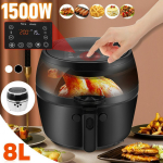 8L 1500W Tervislik Frit&uuml;&uuml;r-pliit Nutikas puuteekraaniga LCD Airfryer Pizza &Otilde;livaba Air Fryer Multifunktsionaalne Nutikas Frit&uuml;&uuml;r friikartulite jaoks must
