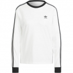 Adidas Originals Adicolor 3-triibuline &uuml;mmarguse kaelusega pusa triibuline pikkade varrukatega T-s&auml;rk naiste topid Valge JC5776 XS