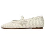 Zara PU Vintage Moodne Elegantne Isikup&auml;rane Trendikas Kootud Efekt Pandlaga Rihm Baleriinad Naiste Korterid Valge 13579510-38 36