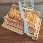 Bambusest leival&otilde;ikur ja l&otilde;ikelaud k&ouml;&ouml;gikasutuseks Bread Slicer with Knife 35x22x5(15.5)cm