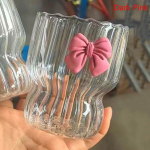 Roosa vibuklaas, armas veetass Multifilm vibuklaasist tass Triibuline armas vigurkiri kohvikruus leibkonna puu-tee limonaadi kingitus t&uuml;drukutele tumeroosa v&auml;rv